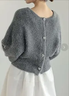 reedit チャコールグレー ラメニットカーディガン スカート ビスチェ 3点