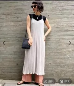 ◆PAGEBOY◆ロングプリーツキャミワンピ グレージュ レイヤード 大人可愛い