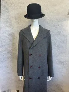 COMME des GARÇONS 縮絨ウール セーラーカラーコート グレー S