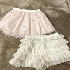 ジェラートピケ キッズ　フリル ショートパンツ S （110〜120）