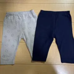 レギンスセット 95cm グレー・ネイビー　７部丈　2枚、トップス95cm 1枚