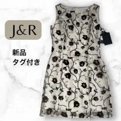 タグ付★J&R ノースリーブ ワンピース 花柄 アイボリー サイドファスナー Mのサムネイル