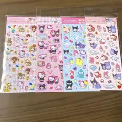 サンリオキャラクターズ　ラメ入り樹脂もりシール　4枚