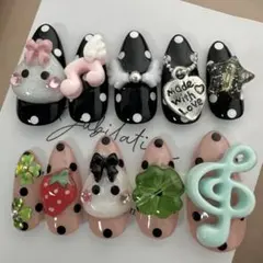 【現品】ネイルチップ 平成女児 ウィッシュコア ドット クローバー 音符 天使