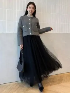 anuans アニュアンス☆シアーボリュームチュールスカート S ブラック