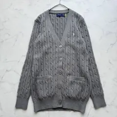ポロラルフローレン コットン ケーブルニット カーディガン ポニー刺繍 羽織り