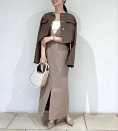 美品　Noble リングツイードジャケット　金ボタン　日本製