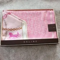 セリーヌ　　　ハンカチ　　2枚　　マカダム　 馬車　箱付き　　セット
