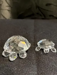 Swarovski　スワロフスキー　亀　カメ親子 親欠けあり