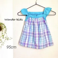 ワンダーキッズ ワンピース チュニック トップス 女の子 ワンピース 水色のサムネイル