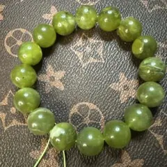 訳あり！岫玉緑色 ブレスレット 約13.8mm