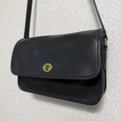 希少✨️ OLD COACH レザー ブラック ショルダーバッグ ターンロックUS