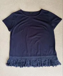 TALBOTS Ｔシャツ　フリンジ　ネイビーのサムネイル