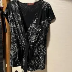 【MaxMara STUDIO】ブラック 花柄 ブラウス レディース XL
