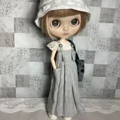 ブライスアウトフィット♡遠州灘リネン/薄グレーサロペット＆トートバッグ