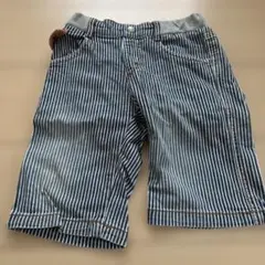 ストライプ柄デニム風ハーフパンツ