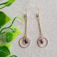 ゆらゆらピアス。:°ஐ♡*パープル　No.351