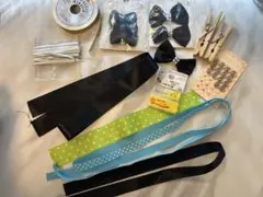 ハンドメイド手芸素材セット リボン スワロフスキー スナップボタン