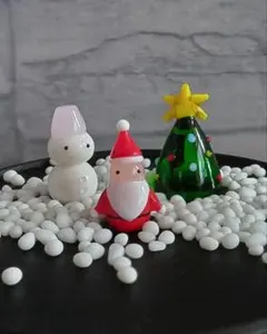 ガラス細工　サンタ・ツリー・雪だるま　ミニチュア