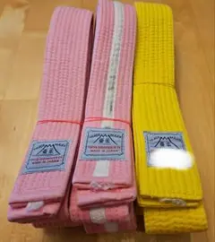 아이키도 컬러 벨트 핑크 화이트 라인 옐로우 도쿄 유도 의류 주식회사