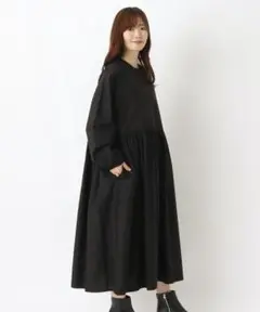 【新品未使用】エムドットエヌ m.n ポプリン　ウエスト切替ワンピース　コットン