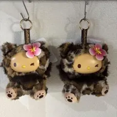 ハローキティ ファインフェイスキャット アニマルヒョウ柄　日焼け　2個セット