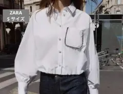 zara ポプリンビスチェシャツ ZARA - zara ポプリンビスチェシャツの通販 by aran｜ザラならラクマ