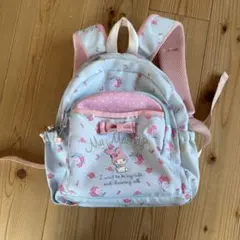 サンリオ　マイメロディ リュックサック　花柄　水色　子供用