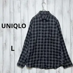 ユニクロ フランネルチェックシャツ L コットン 100 メンズ