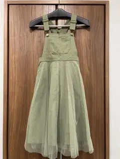 チュールドッキングデニムジャンバースカート