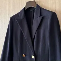 【1494】アナイ　リネンブライトクロスダブルジャケット　濃紺　38