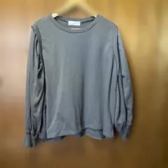 5L グレー バルーンスリーブ 長袖トップス