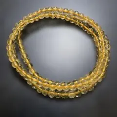 三連ルチルクォーツ天然石ブレスレット