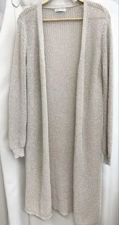 ロングカーディガン 羽織り ベージュ 高身長 フリーサイズ ロング丈