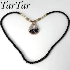 【TarTar】ターター ロングネックレス 大ぶり ブルー 青 箱付き【美品】