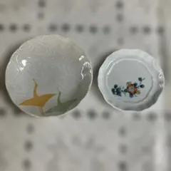 たち吉　小皿　鶴柄＆有田焼　華山　花柄　小皿　2点セット