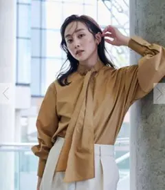 ハイネックブラウス 長袖