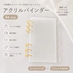A6アクリルバインダー セービング もこもこ クリア バインダー貯金 リフィル