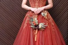 ウエディングブーケ　造花　アートフラワー　リース　つる　リースブーケ　ブートニア