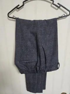 ダークグレー チェック柄 4WAYストレッチ スラックス