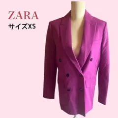 ZARA ダブル テーラードジャケット ブレザー XS パープル ピンク系