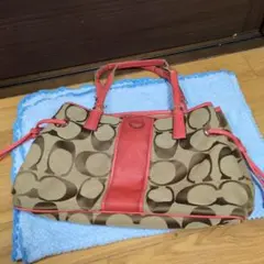 COACH シグネチャー トートバッグ ピンク ベージュ