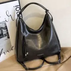 ショルダーバッグ リュック ブラック ヴィンテージ 黒 3way 通勤 かわいい