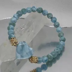 869★ ラリマーハート　ラリマーデザインブレスレット