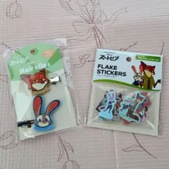 ズートピア♡フレークステッカー & ヘアクリップセット♪