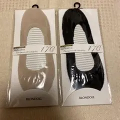 薄手綿混パイル靴下 かかとストッパー付き 23〜25cm ブラック&ベージュ②のサムネイル