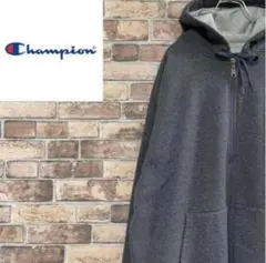 チャンピオン　スウェットパーカー　フルジップ　腕ワンポイントロゴ　XL