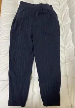 ネイビー ストライプ スラックス