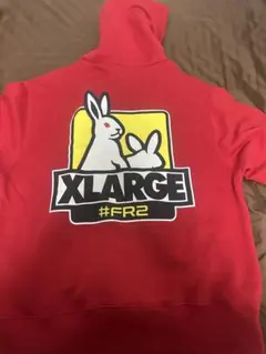 XLARGE × #FR2 Fxxk Icon Hoodieコラボパーカーレッド