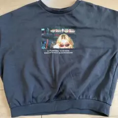 one way ダークグレー トレーナー フロントプリント